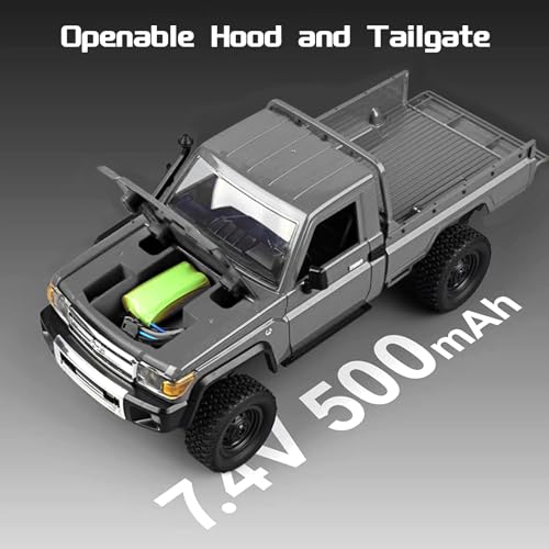 1/12 Scale RC Crawler, MN-82 Pro RTR RC Truck LC79 4x4 Off Road Vehicles 2.4GHz RC Rock Car with LED Lights for Adults Hobby Toys (Gray) - color: Gray