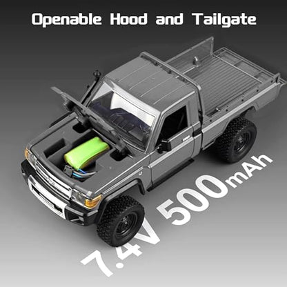 1/12 Scale RC Crawler, MN-82 Pro RTR RC Truck LC79 4x4 Off Road Vehicles 2.4GHz RC Rock Car with LED Lights for Adults Hobby Toys (Gray) - color: Gray