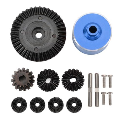 RC Differential Gear Set, Aluminum Alloy Steel Gears, Durable Precision, for TT02 XV02 RC Cars, Racing and Replacement Parts - color: Blue