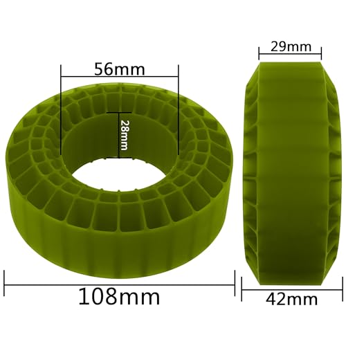 4Pcs Vgoohobby Silicone Rubber Insert Foam 1.9 Tire Inserts Foam Fit for 1.9 Crawler Tires Compatible with SCX10 TRX4 1/10 RC Crawler Car (Green) - color: Green