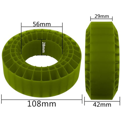 4Pcs Vgoohobby Silicone Rubber Insert Foam 1.9 Tire Inserts Foam Fit for 1.9 Crawler Tires Compatible with SCX10 TRX4 1/10 RC Crawler Car (Green) - color: Green
