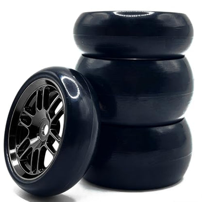 1/24 Finished Drift Tire Set, Compatible with WLtoys 244016 Losi Micro B RC Car Losi Micro B Upgrade (Black) - color: Black