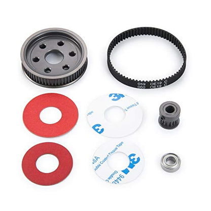 Que-T RC Car Belt Drive Transmission Gears System for 1:10 Axial SCX10 90046 Upgrade Parts (for 5mm Motor Gear) - size: for 5mm Motor Gear
