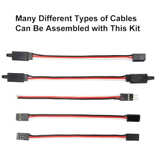 70 Sets Servo Connector Male Female Plug Crimp Pin Cable with Crimping Tool Kit Compatible with Futaba JR Hitec Spektrum RC Connectors