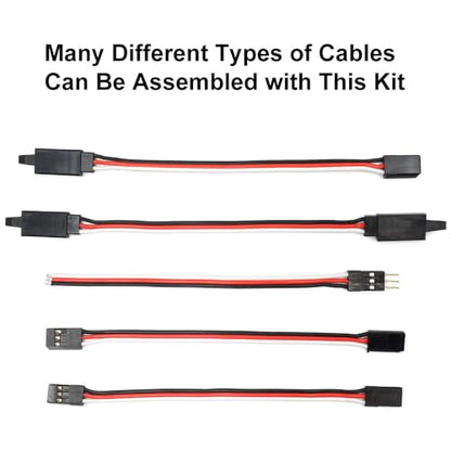 70 Sets Servo Connector Male Female Plug Crimp Pin Cable with Crimping Tool Kit Compatible with Futaba JR Hitec Spektrum RC Connectors