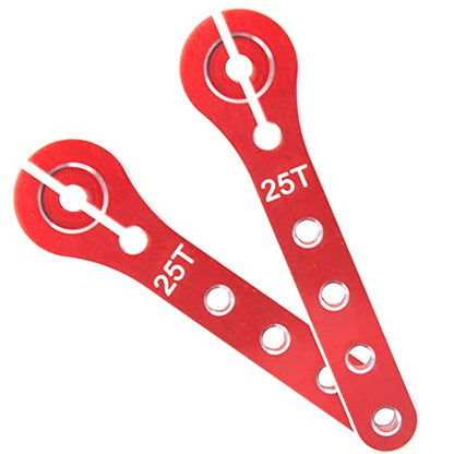 2Pcs ShareGoo 25T Servo Horn 56mm Metal 25 Teeth Extension Steering Servo Arm Compatible with 30-100CC Balsa Airplanes RC Plane Helicopter Car (Red) - color: Red
