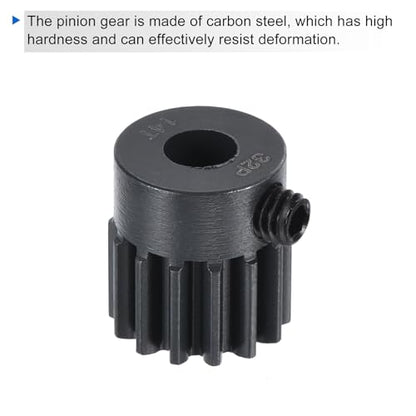 MECCANIXITY RC 32P Hardened Pinion Gear 5mm Shaft 14T Motor Gears Carbon Steel for RC Car Boat Drone - style: 14T