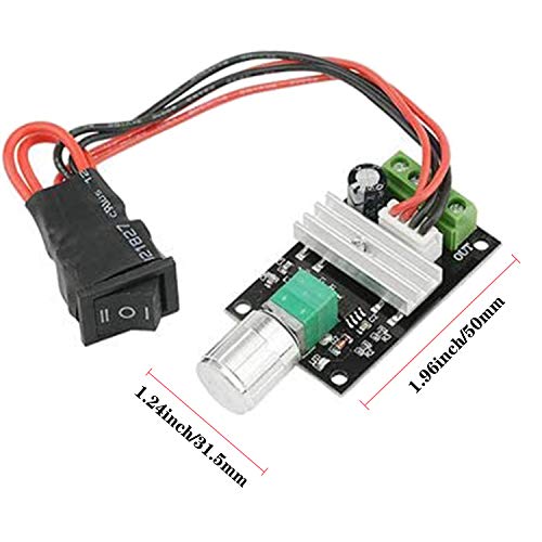 2 Pcs DC Motor Speed Controller PWM 1203BB 6 V 12 V 24 V 3 A 80 W speed adjustable reversible pulse forward and reverse control switch button