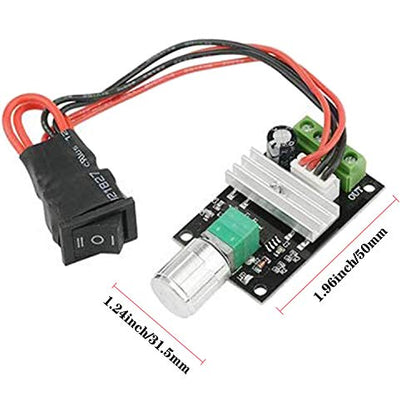 2 Pcs DC Motor Speed Controller PWM 1203BB 6 V 12 V 24 V 3 A 80 W speed adjustable reversible pulse forward and reverse control switch button