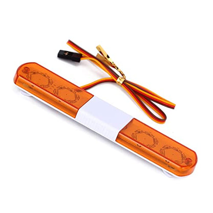 RC Car Alarming Light,WONFAST Multi-Function LED Police Night Light Bar Flash Lamp Compatible with 1/8 1/10 1/12 RC Model Car for HSP TRX4 Tamiya CC01 Axial SCX10(115mm-Yellow) - color: 115mm-Yellow