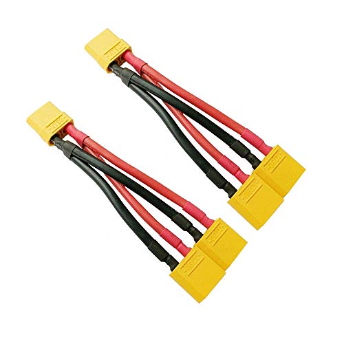 FLY RC 2pcs XT90 Plug Parallel Battery Connector Cable XT90 Connector Style Parallel Y-Harness for Quadcopters Multirotors RC LiPo Battery Male and Female Connectors - style: XT90 Parallel Cable