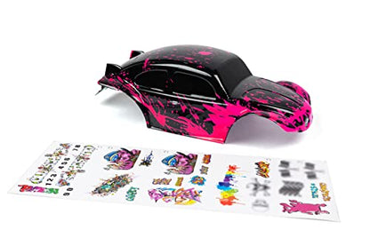 SummitLink Custom Body Compatible for 1/10 1/8 Scale RC Car or Truck (Truck not Included) (Muddy Hot Pink Over Black) - style: Muddy Hot Pink Over Black