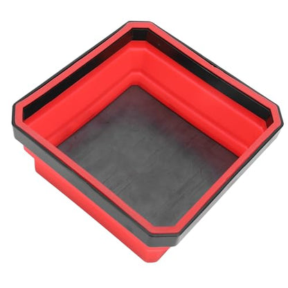 Sorandy Magnetic Parts Tray, Collapsible Silicone Tool Tray, Magnetic Base with Foldable Design, Ideal for Small Parts & Tools, RC Vehicles Repair (Red) - color: Red