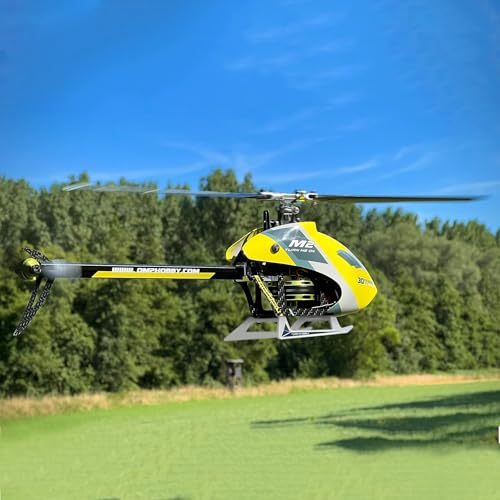 OMPHOBBY M2 EVO MK2 Ready To Fly RC Helicopter Outdoor Dual Brushless Motors Direct-Drive 6CH Remote Control Helicopters for Adults, 3D RC Plane with Remote Control Mini Drone RTF White