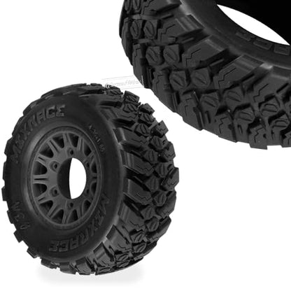 RC 12mm/14mm Hex RC Wheels and Tires for 1/10 Slash 2WD 4×4 4wd,Senton Axia1 Red cat Rc 4wd,Rc Truck Tires Snow Tires Desert Tires,4PCS,Black - color: Black(4pcsw)