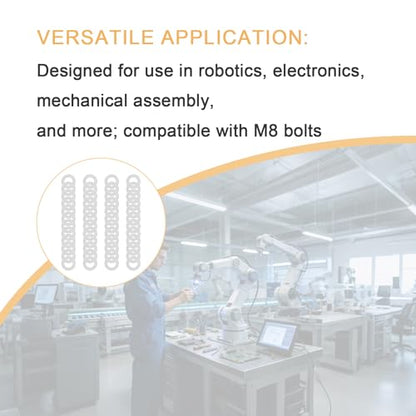 M8x14mm Precision Shim Washers for Robotics, 48 Pcs 304 Stainless Steel | 0.1, 0.2, 0.3 and 0.5mm, 12 pcs each, thin spacers for M8 bolts, electronics, mechanical projects and component alignment - size: M8X14