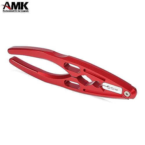 AMK M4 Link Rod Ends 4mm RC Ball Joint Assembly Tool Shock Clamp Shaft Holder for 1/10 Scale Accessories Axial SCX10 TRX6 Capra D90 TF2 CC01 TRX4 Upgrades (Red) - color: Red