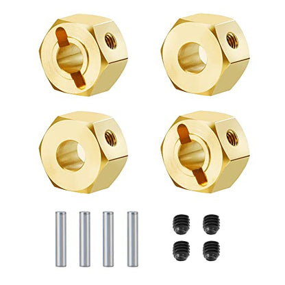 RCLions Brass Wheels Hex Hub 8mm/10mm Extension Hex Drive Adapter for Redcat GEN8 Upgrades Parts 1/10 RC Crawler Car (8mm) - size: 8mm