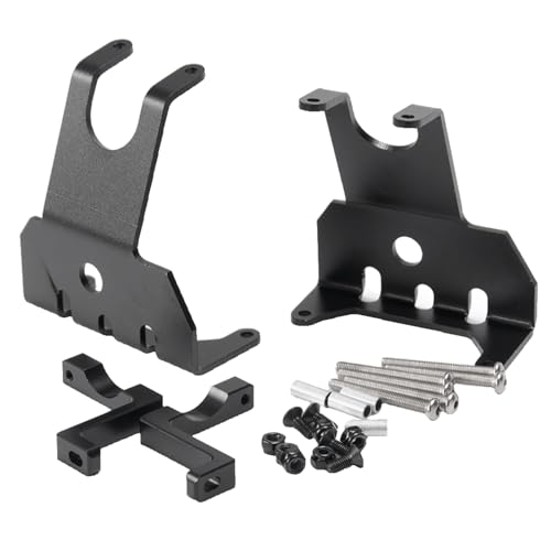 2PCS RC Car Aluminum Axle Protector Chassis Armor Front & Rear Skid Plate Compatible with 90018 90048 90053 1/10 RC Crawler Car Upgrades (Black) - color: Black