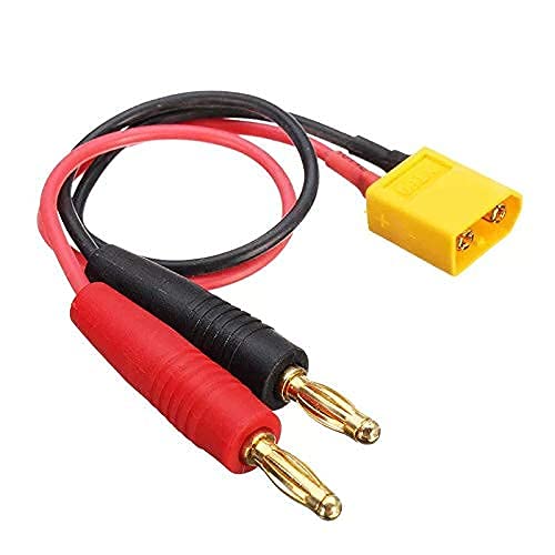 XT60 Cables- 2pcs XT60 Connector Plug to 4mm Banana Plugs Battery Charge Lead Adapter Cable 14awg 30cm