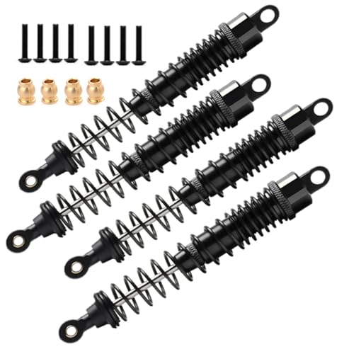 130mm RC Shock Absorber damper Adjustable Type For RC Car 1/10 Crawler Truck HPI HSP Losi Axial Tamiya Redcat Upgrade Part 4pcs/set(Black) - color: black