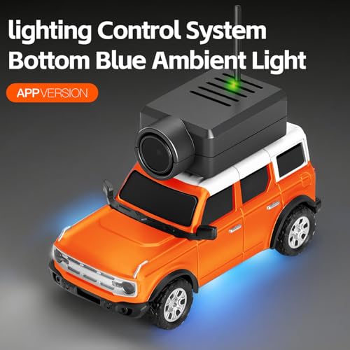 Wltoys 1:64 FPV RC Drift Car, 720P WiFi APP, 2.4GHz Gyro, Orange | HD Zero‑lag Camera, 3 Speeds & Suspension. Dual LED Lights. Smooth on Carpets/Tiles. APP Photo/Video/VR for Hobbyists - color: Orange