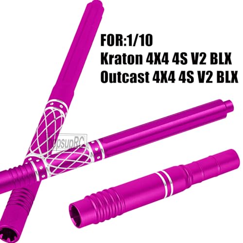 Upgrades Part Aluminum Center Slider Driveshafts Center Drive Shaft for 1/10 Kraton&Outcast 4X4 4S V2 BLX,Axles CVD Hops Up(Pink) - color: Pink(for 1/10)