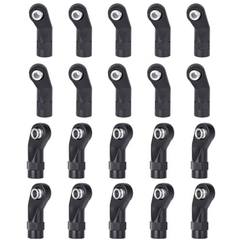 20pcs RC Linkage Rod Ends,M4 Ball Joint Head Set for Traxxas TRX-4 Axial SCX10 HSP 90046 90047 UTB10 Capra RBX101/10 RC Crawlers Car Upgrade Parts (20pcs Bent B) - style: 20pcs Bent B