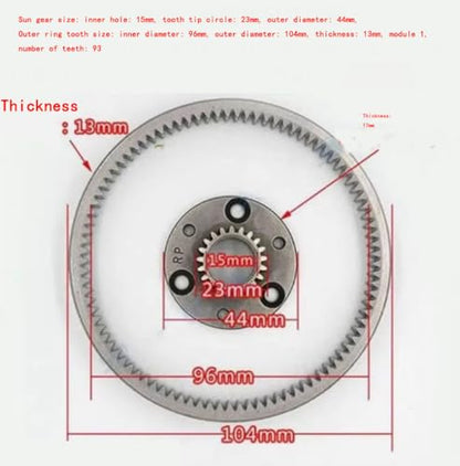 Gearbox Planetary Gear Set. Module 1- (Steel Teeth). 1pcs/lot
