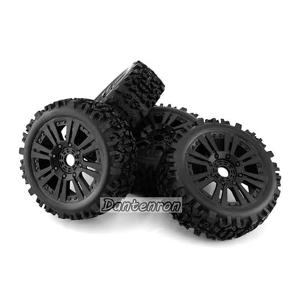 1:8 Scale RC Buggy Tires OD 4.72" and Wheels 17mm Hex with Foam Inserts for 1/8 Off Road Buggy Truck Car Traxxas Arrma Typhon 6S 3S Talion 6S Losi 8ight HPI Vorza Flux Kyosho Hobao 4PCS