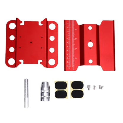 360 Degree Rotation Stable Flexible RC Car Work Stand for 1/10 1/8 Scale Simulation Climbing Vehicles Alloy (Red) - color: Red