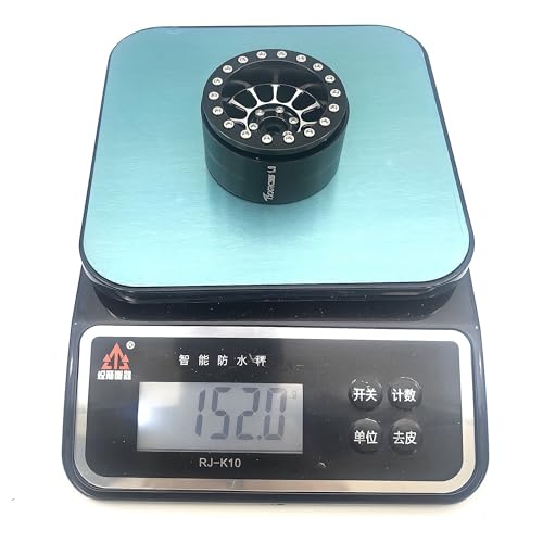 1.9 Beadlock Wheels Rims -152g Super Heavy Duty Deep Dish 32mm Wide for RC 1/10 Crawler TRX4 SCX10 Gen8 Upgrades SCX10 Remote Control Car Upgrades Accessories (Black) - color: Black
