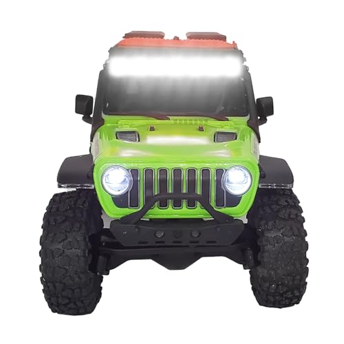 Plastic Roof Round Light LED Strip Lights Bar Bumper Spotlight for 1/30 RC Crawler Car SCX30 Jeep Wrangler Part (White Roof Light Bar)