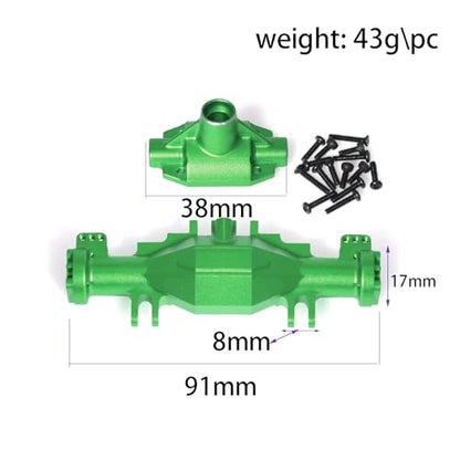 Aluminum Alloy Bridge Shell Cover RC Upgraded Parts for LOSI 1/18 Mini LMT 4X4 Brushed Monster Truck RTR-LOS01026 RC Car (Green) - color: Green