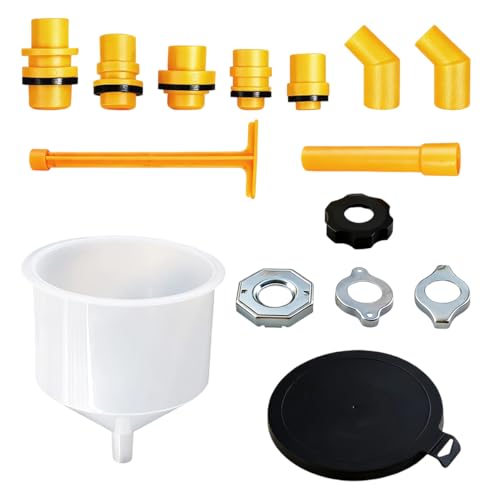 No-Spill Coolant Funnel Kit, Spill-Proof Auto Radiator Fill Funnel Kit, Car Fluid & Oil Funnels Flush Tool with Adapters, Vehicle Funnels Bleeder Accessories (15PCS) - color: 15PCS