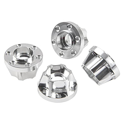 Metal RC 12mm Wheel Hex Hub Extension Combiner Compatible with 1.9/2.2inch Wheel Rim Axial SCX10 Traxxas TRX4 D90 1/10 RC Crawler (12mm, Silver) - color: Silver, size: 12mm