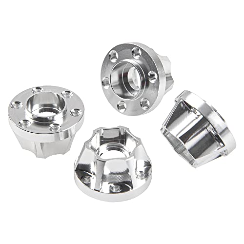 Metal RC 12mm Wheel Hex Hub Extension Combiner Compatible with 1.9/2.2inch Wheel Rim Axial SCX10 Traxxas TRX4 D90 1/10 RC Crawler (12mm, Silver) - color: Silver, size: 12mm