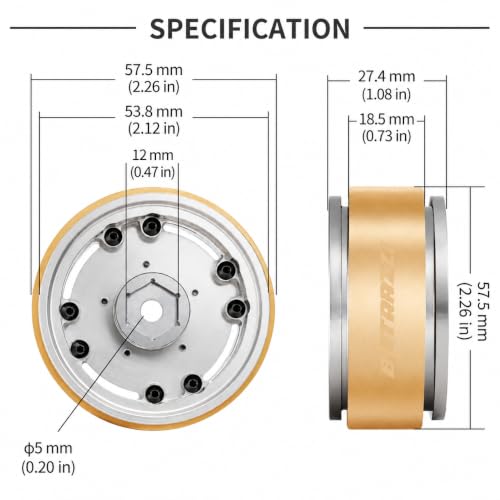 1.9" Aluminum Beadlock 4-Slot Road Wheels with Brass Weights for 1/10 RC Crawler Upgrade, Compatible with FMS FCX10, SCX10,TRX4,TRX6(2pcs) Yellow - color: Yellow