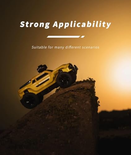 Turbo Racing 1:76 Scale RC Sport Car, 2.4GHZ Remote Control Mini Model Crawler Car with Full Proportional RTR for Adults Toys (Monster Truck Yellow C81) - style: C81