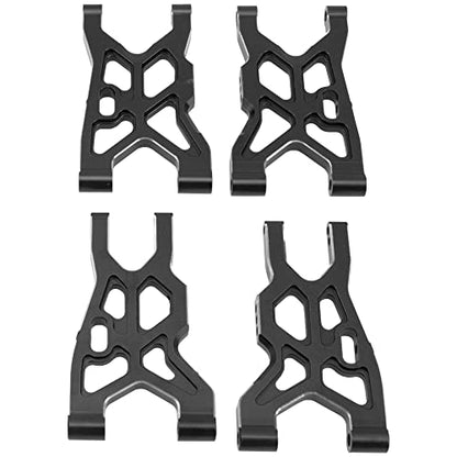 Metal Front & Rear Suspension Arms Set Upgrades Parts Compatible with Arrma 1/8 Infraction 4X4 MEGA/Vendetta 4X4 3S BLX RC Car (Black) - color: Black