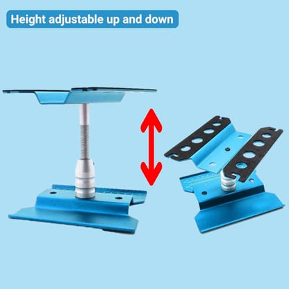 Car Repair Station, Rotation Assembly Platform Work Stand with Strong Professionalism and Adjustable Height for 1/8 1/10 RC Model Car(Blue)