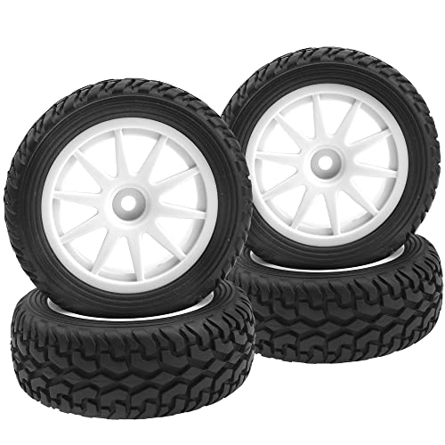 OD 75mm/2.95'' Rubber Tires & Plastic Wheel Rims 12mm Hex Compatible with Traxxas HSP Tamiya HPI Kyosho 1/10 On-Road Touring Racing Car,WLtoys 1/14 144001 RC Buggy (10-Spoke) - style: 10-Spoke