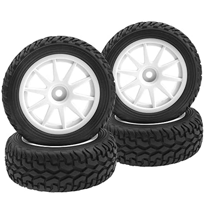 OD 75mm/2.95'' Rubber Tires & Plastic Wheel Rims 12mm Hex Compatible with Traxxas HSP Tamiya HPI Kyosho 1/10 On-Road Touring Racing Car,WLtoys 1/14 144001 RC Buggy (10-Spoke) - style: 10-Spoke