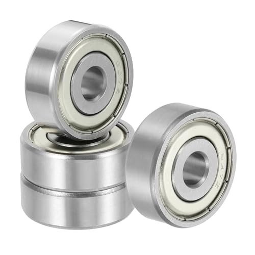 uxcell 4 Pack 637ZZ Deep Groove Ball Bearings, 7x26x9mm Chrome Steel Double Shield Bearing for Electric Motor, Home Appliances, Garden Machinery, (ABEC5) - size: 637ZZ