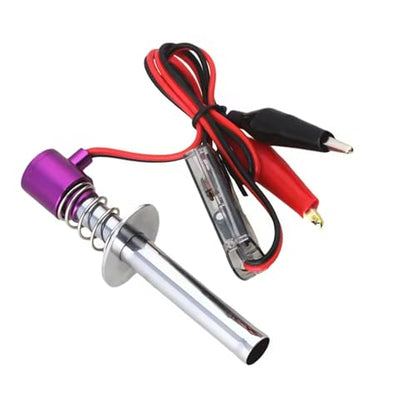 1/10 RC Electronic Glow Plug Starter Igniter 6V-24V 1/8 Nitro Engine Start Ignitor Tool Upgraded for 1:8 1:10 Scale Crawler Buggy Truck Car Boat Plane Helicopter HSP Traxxas Kyosho (Purple) - color: Purple