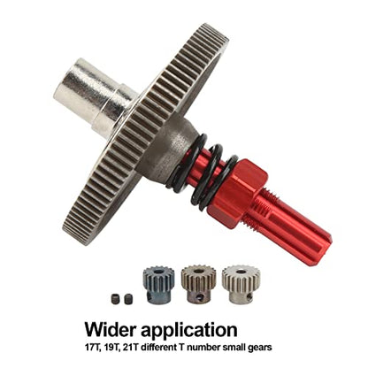Slipper Gear Set, 91T Metal Differential Upgrade Kit, High-Performance Parts Assembly for RC Enthusiasts Off-Road Racing and Hobby Tuning(Red)