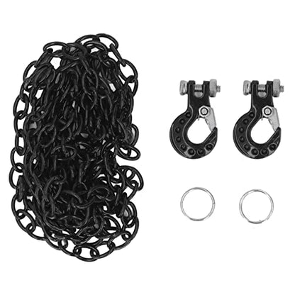 RC Crawler Parts Tow Hook, Portable Upgrade for RC Car Trailer Chain Accessories Black