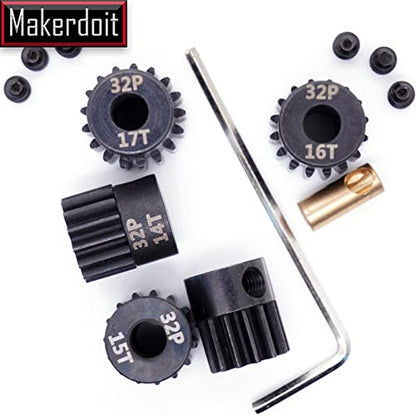 32P 5mm Pinion Gear Set 13T 14T 15T 16T 17T with Hex Key for RC - style: 13T 14T 15T 16T 17T