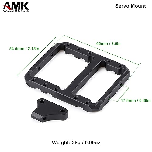 AMK Aluminum Alloy SCX10 II Servo Mounting Bracket LCG Frame Bumper Mount for Axial SCX10 Upgrades Element Enduro(Servo Mount) - color: Servo Mount