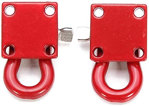 1/10 RC Rock Crawler Accessories Trailer Buckle and Tow Hooks Chain Kit for 1:10 RC Trucks Axial SCX10 Tamiya CC01 D90 D110 TF2 Car Parts - color: Red Kit